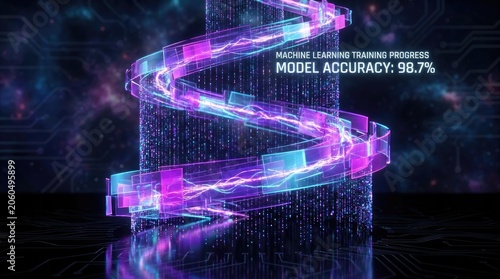 Futuristic Machine Learning Training Progress Data Visualization