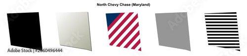 Foto North Chevy Chase (Maryland) blank outline map set