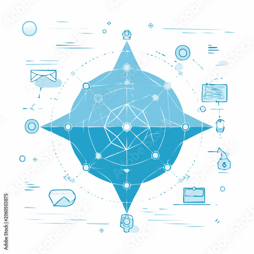 Abstract Network and Data Flow Illustration