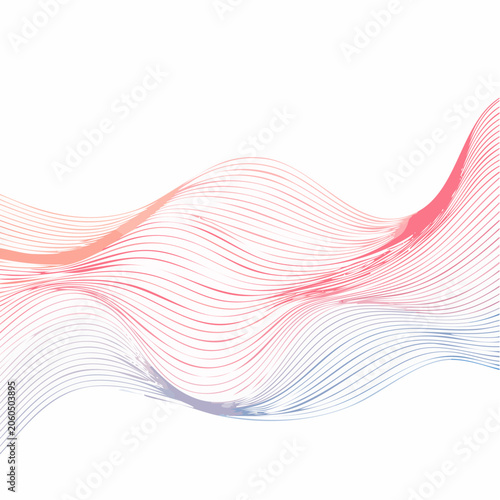 Abstract Wavy Lines with Gradient Colors