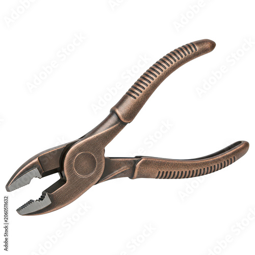 Vintage metal pliers with a rustic woodgrain texture design