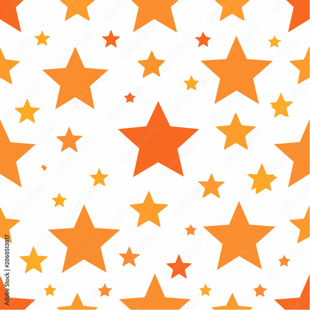 Obraz premium Seamless Pattern of Orange Stars on White Background