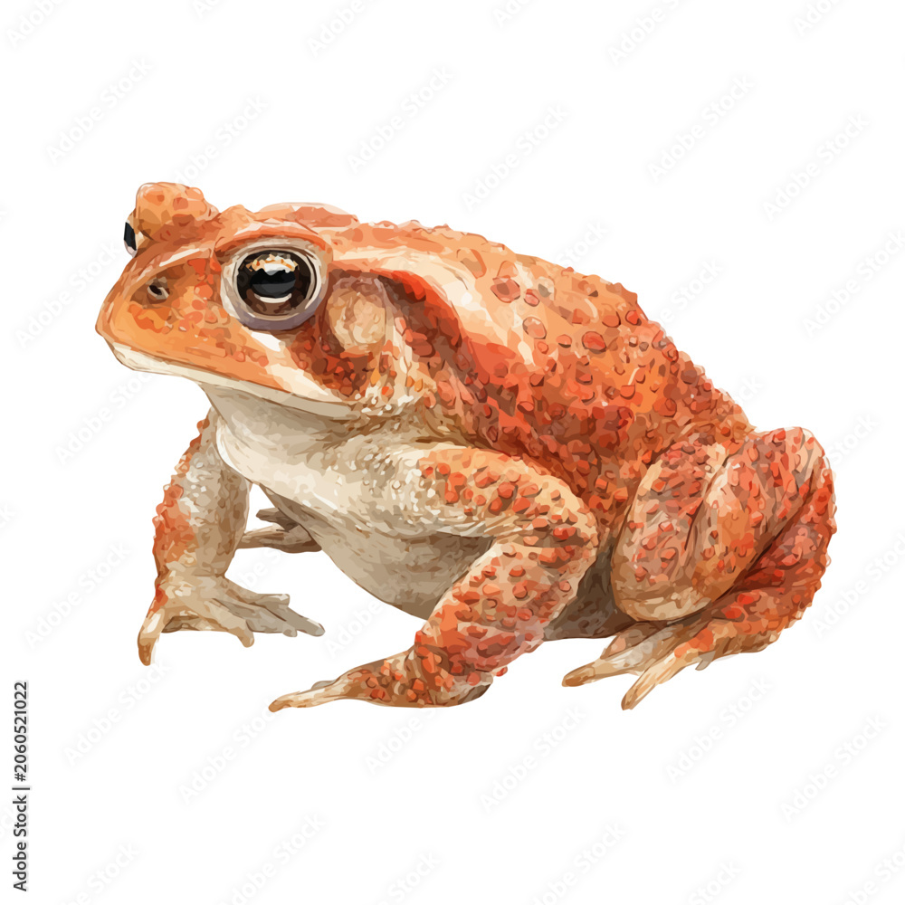 Fototapeta premium Toad, watercolor design element isolated on white background
