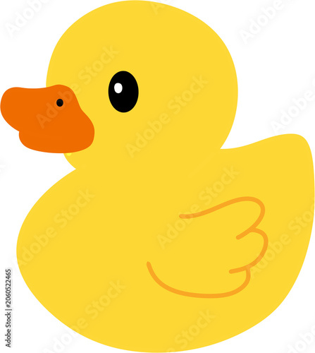 Fotografie Cute Yellow Rubber Duck Bath Toy Illustration