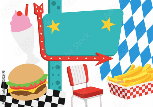 Retro Diner Milkshake Burger Fries Chair