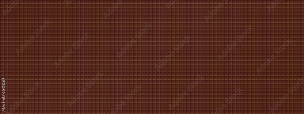 Fototapeta premium Waffle texture bg. Chocolate wafer, ice cream cone vector pattern. Seamless biscuit of baked crispy cake, sweet design. Melt dessert bakery, graphic banner. 3d relief square shape, cute cartoon food