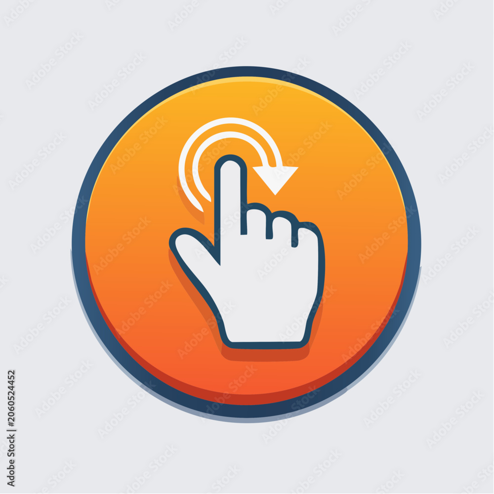 Fototapeta premium Touch gesture icon with finger and swipe down arrow
