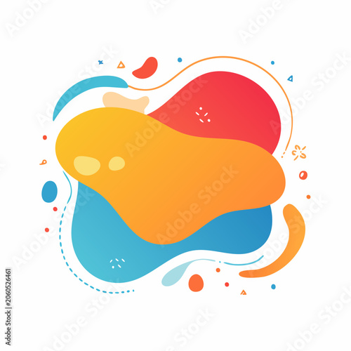 Abstract Fluid Shapes with Gradient Colors