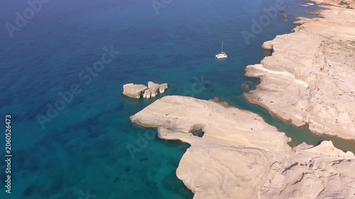 Coastline panorama of greek island Milos