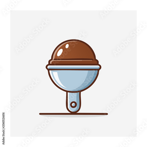 Flat design ice cream scoop in waffle cone