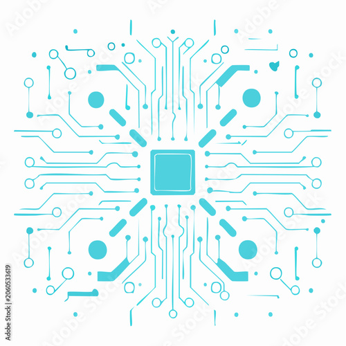 Abstract Blue Circuit Board Design