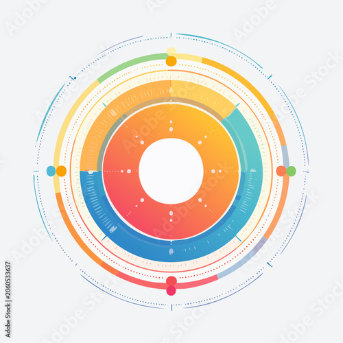 Abstract Circular Data Visualization with Gradient Colors