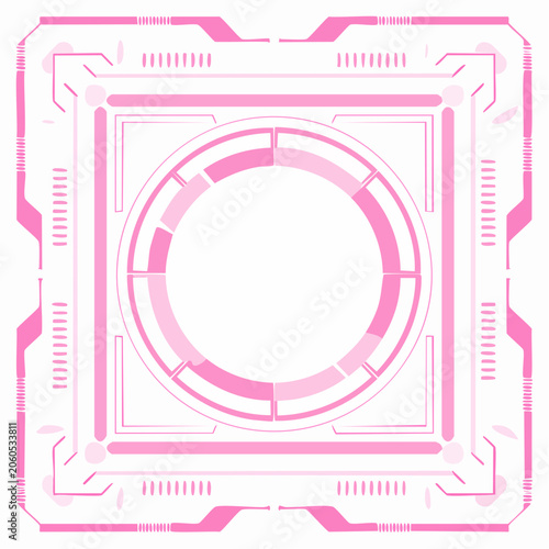 Pink Futuristic HUD Interface Element