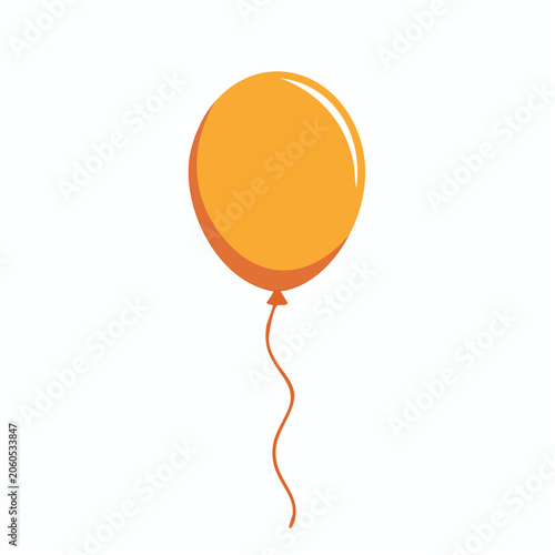 Single Orange Balloon with String