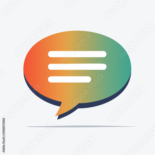 Speech Bubble Icon with Gradient Colors