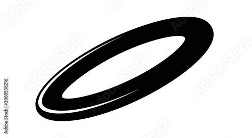 Black rubber O-ring seal positioned horizontally on a plain white background for industrial or mechanical applications.