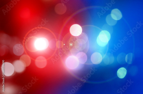 Police red and blue lights. Emergency vehicle lighting