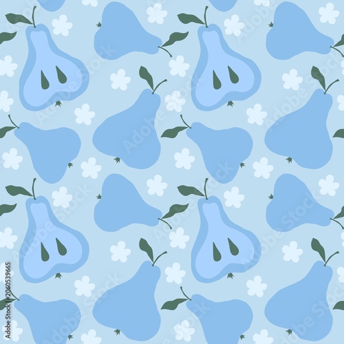 Summer fruit seamless pears pattern for wrapping paper and fabrics and kids and party accessories