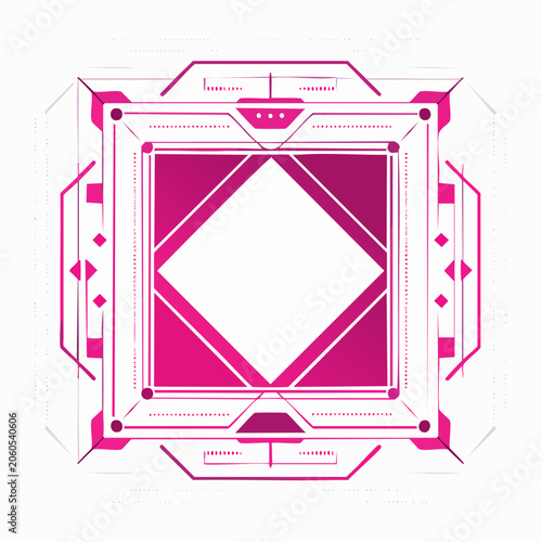 Futuristic Geometric Frame with Pink Gradient