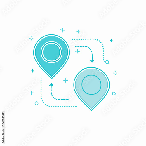 Location Pin Navigation and Connection Icon