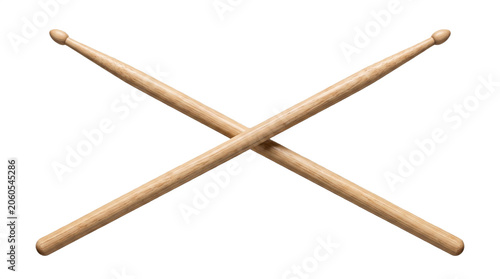 Drumsticks Percussion, Wooden Sticks, Crossed wooden drumsticks PNG isolated on transparent background percussion instrument for music and rhythm