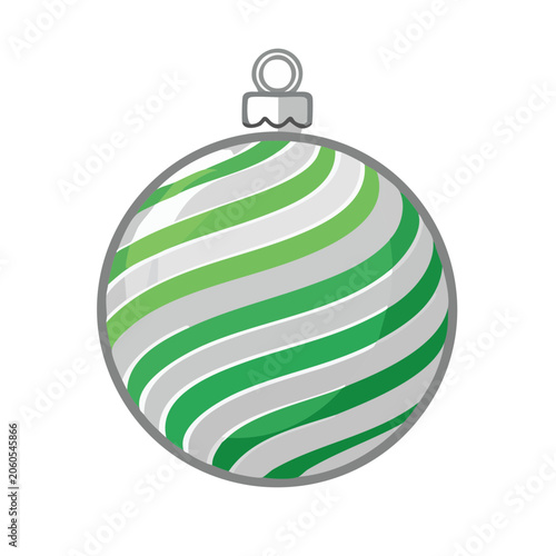 Green and white striped Christmas ornament