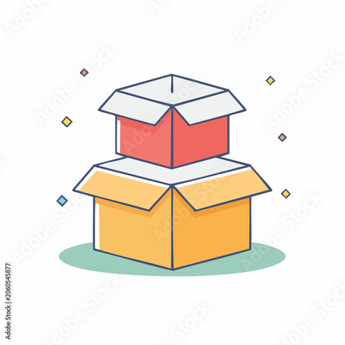 Stack of Open Cardboard Boxes