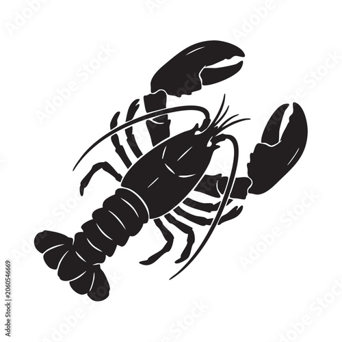 Foto Crayfish and lobster vector illustration of seafood crustaceans isolated on whit