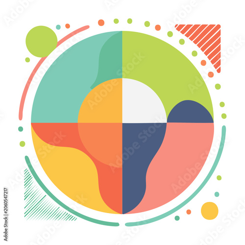 Colorful abstract geometric circle illustration