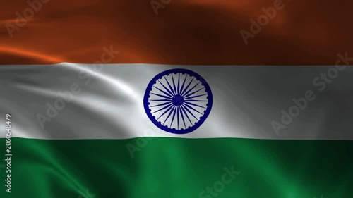 India flag animation with realistic fabric texture and dramatic lighting