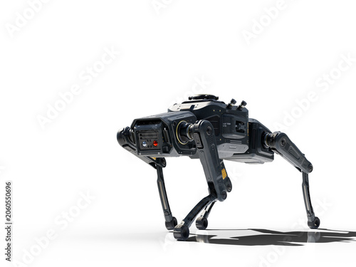 Εκτύπωση καμβά Mechanical quadruped with articulated limbs