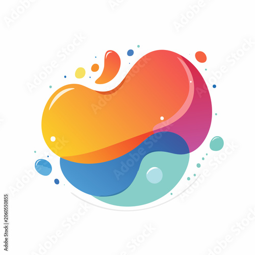 Abstract Fluid Shapes with Gradient Colors