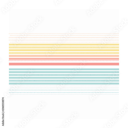 Abstract horizontal stripes and dots pattern in pastel colors