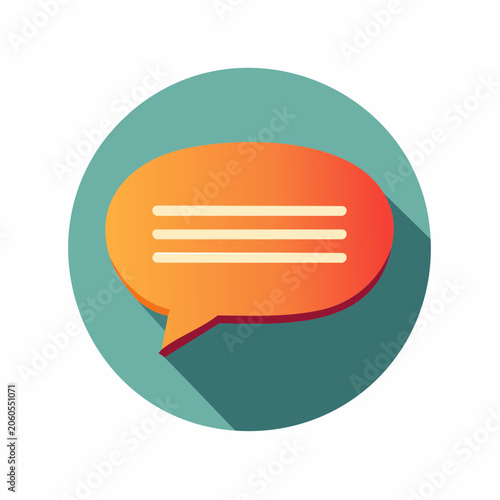 Speech Bubble Icon with Gradient and Shadow