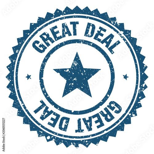 Photos great deal blue grunge round stamp. great deal stamp