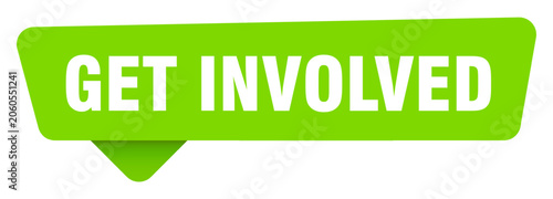 Принти на полотні get involved green sign isolated on transpatent background