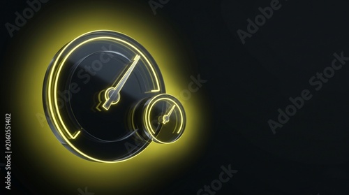Neon digital speedometers icon