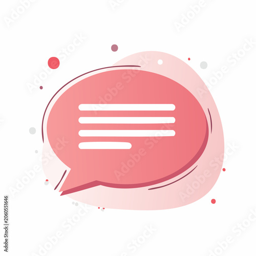 Speech Bubble Icon with Text Lines
