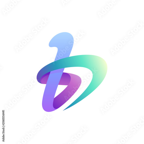 B letter initial typography logo template