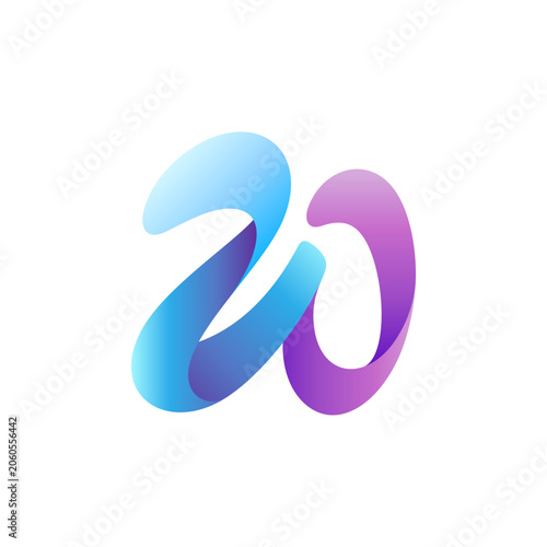 Wave  letter W initial typography logo template