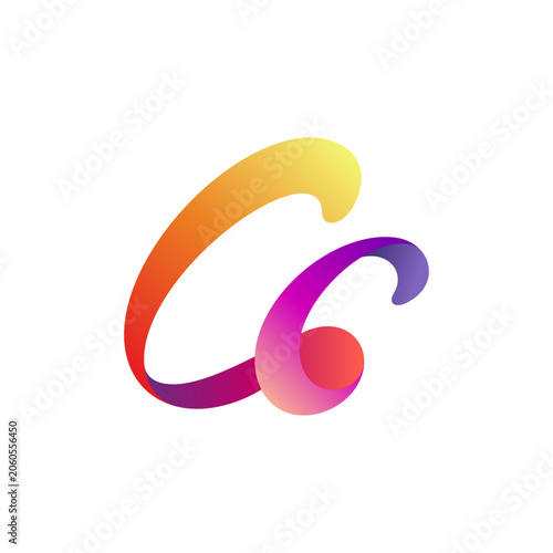 CC, C letter initial typography logo template