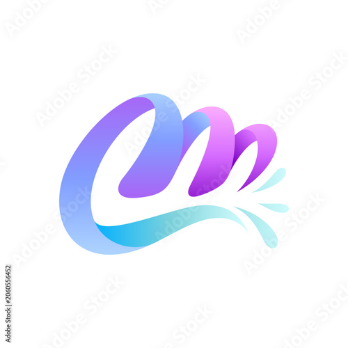 CM letter initial typography logo template