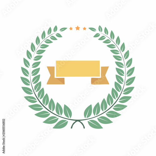Laurel Wreath with Ribbon and Stars