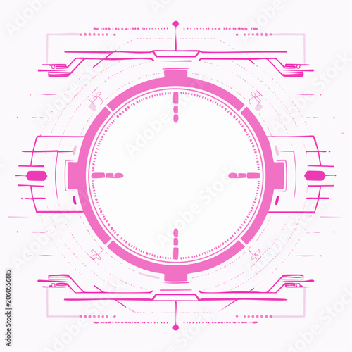 Pink Futuristic HUD Target Reticle