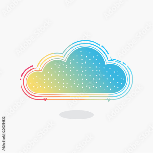 Stylized Cloud Illustration with Gradient and Dots