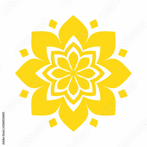 Yellow Mandala Flower Graphic
