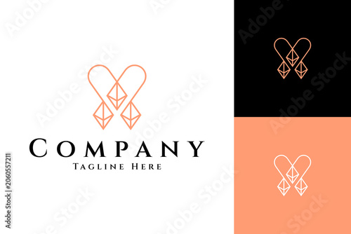 Gem jewelry minimal logo design