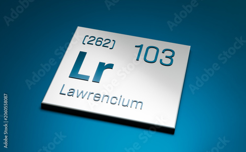 Cuadro en lienzo Lawrencium, symbol Lr, periodic table element