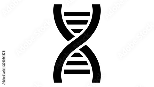 Foto A black icon representing a DNA double helix, isolated on a white background