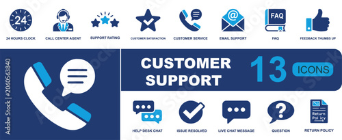 Foto Customer support icon set